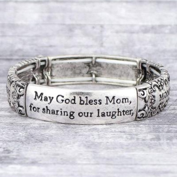 NWT Burnished Silvertone "Mom's Blessing" Bracelet - Picture 2 of 3